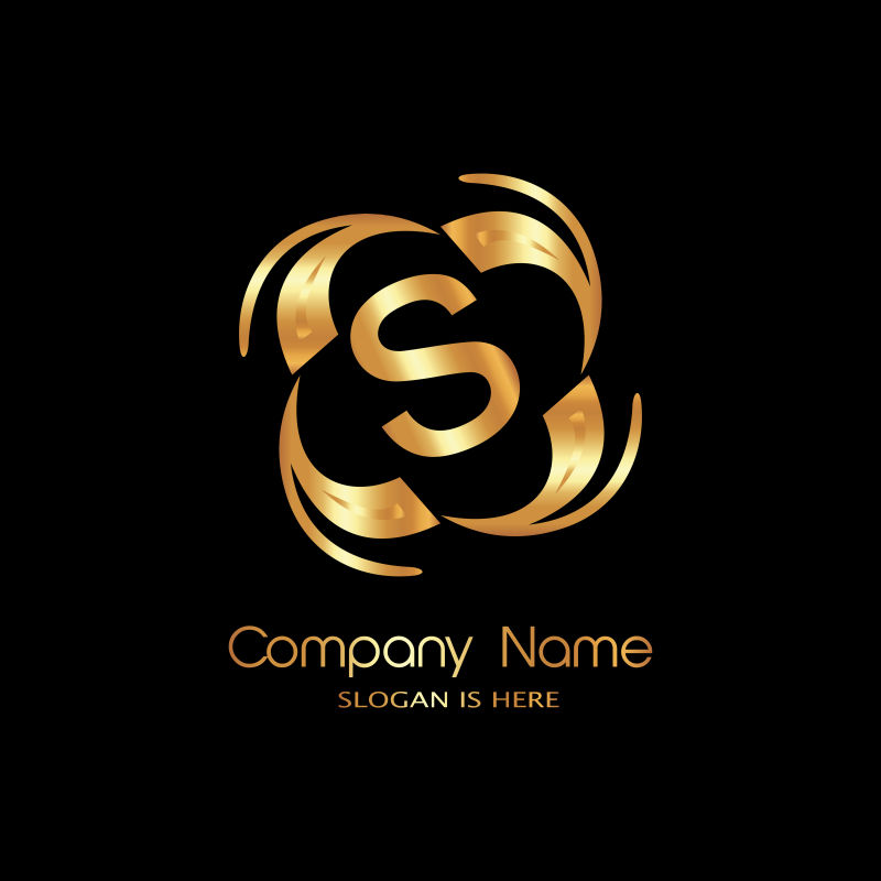 矢量金色S字母商业logo标志