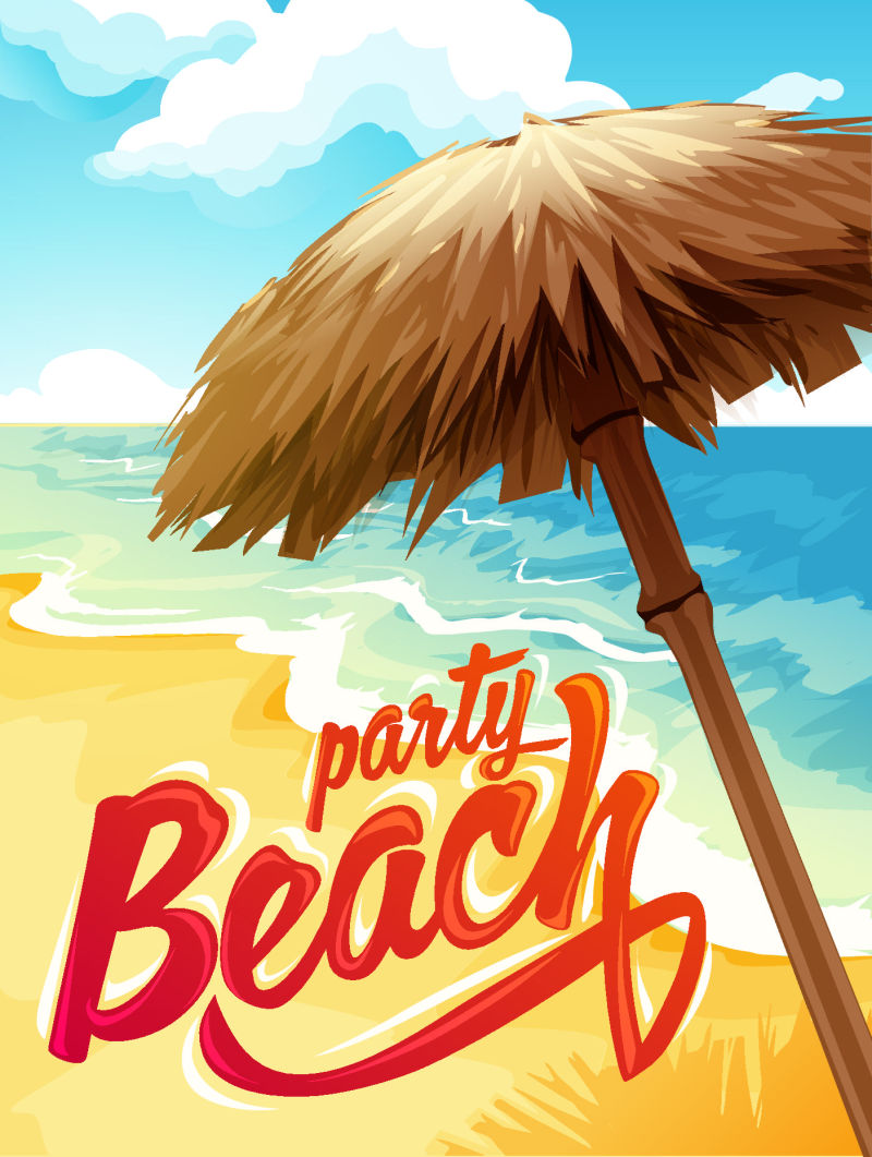 矢量沙滩派对海报设计
