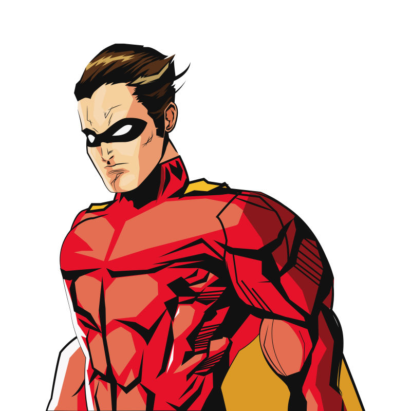 红色制服的超级英雄矢量插图