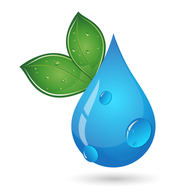 创意矢量滴水绿叶元素标志设计
