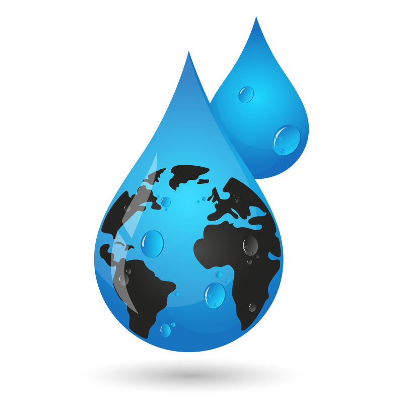 创意矢量生态地球水元素的标志设计