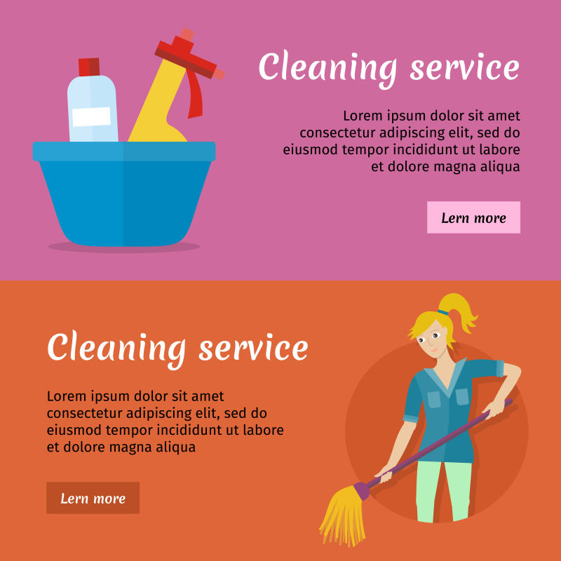 创意矢量清洁服务的平面概念插图