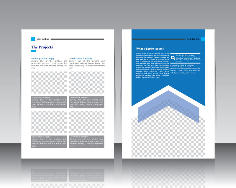 矢量创意蓝色商业年度宣传手册平面设计