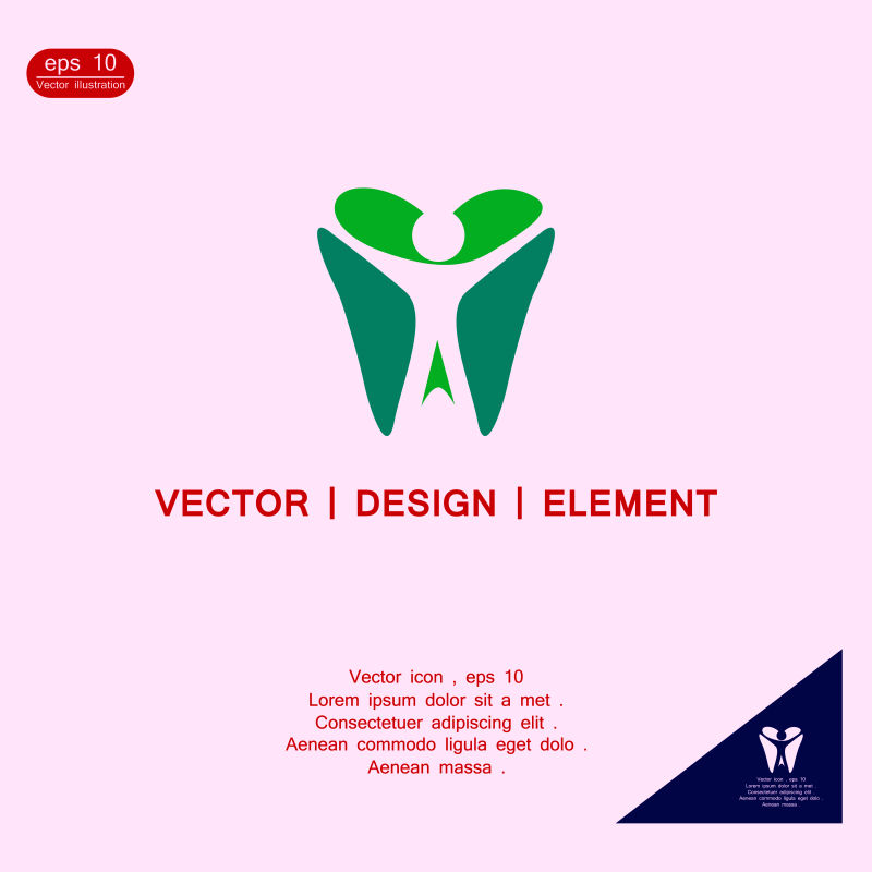 抽象矢量关爱牙齿健康主题的标志设计