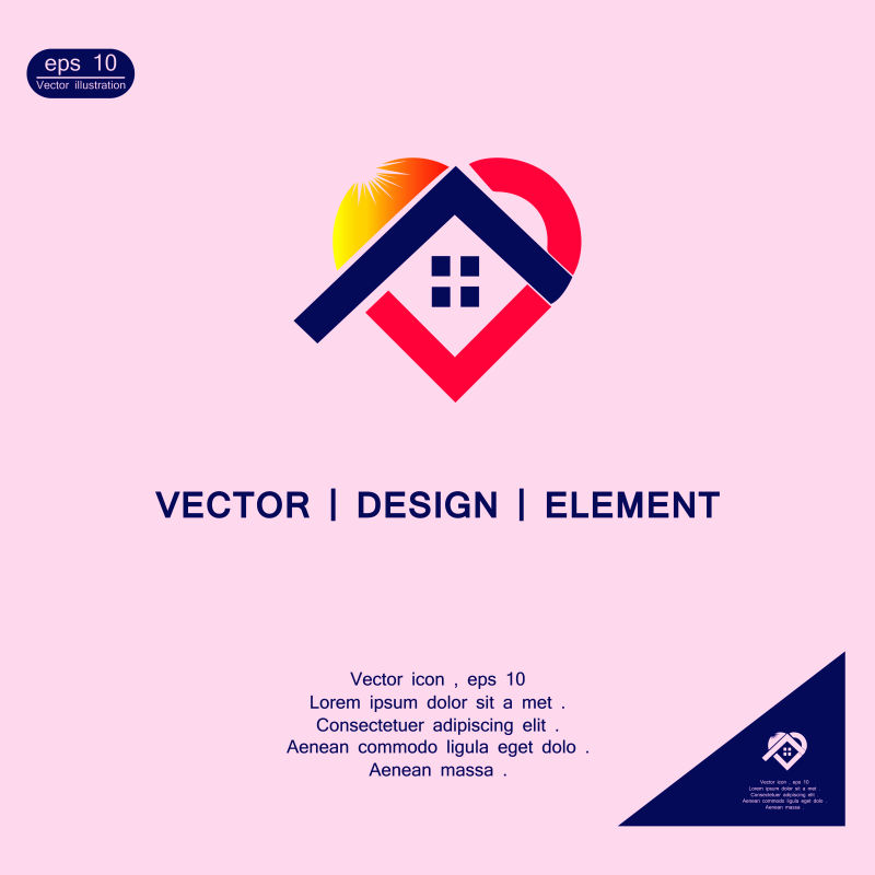 矢量抽象房屋建筑标志设计