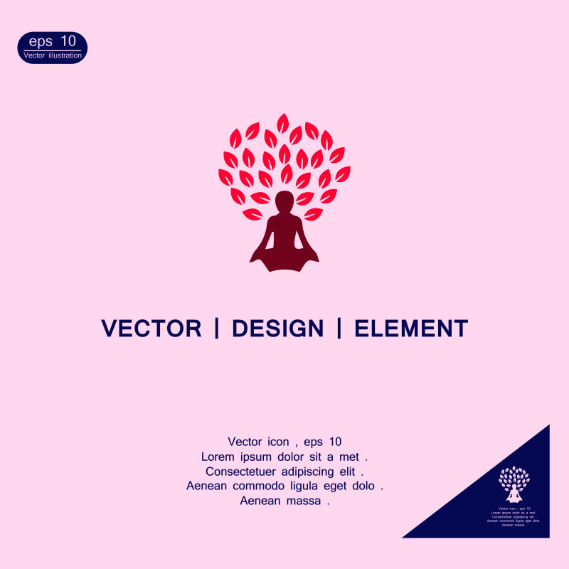 抽象矢量瑜伽主题标志设计