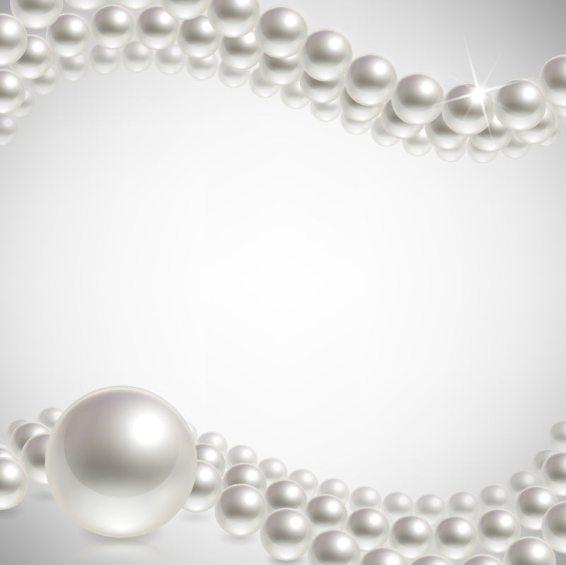 矢量的白色珍珠