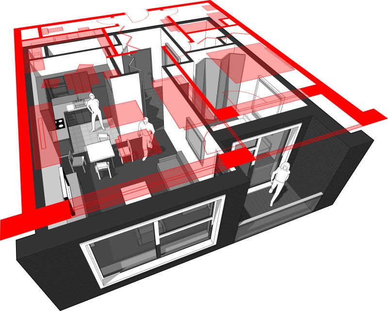 抽象矢量现代居室区域设计插图