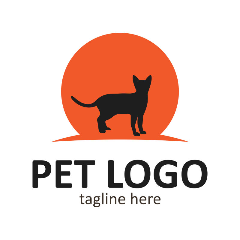 创意宠物店概念的矢量标志设计