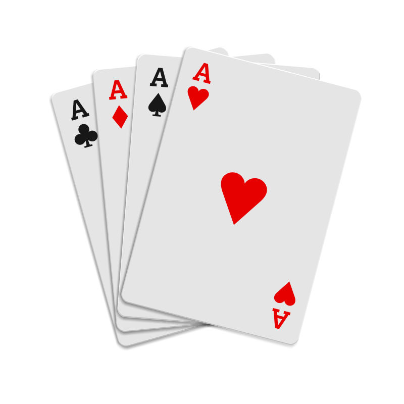 矢量四张ACE扑克牌图标