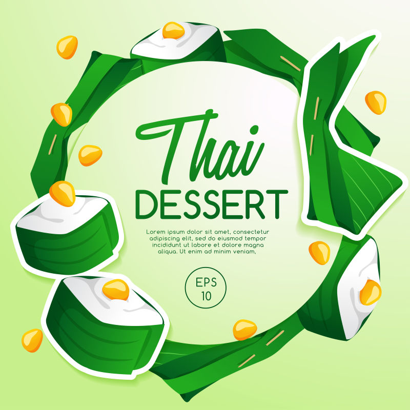 抽象矢量泰国甜点装饰的背景设计