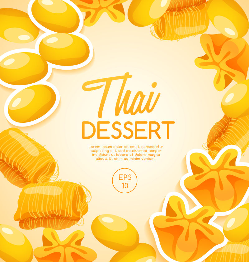 创意矢量泰国传统糖果元素装饰背景