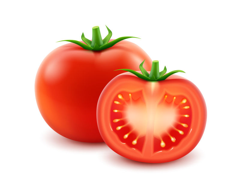 创意矢量新鲜成熟番茄插图