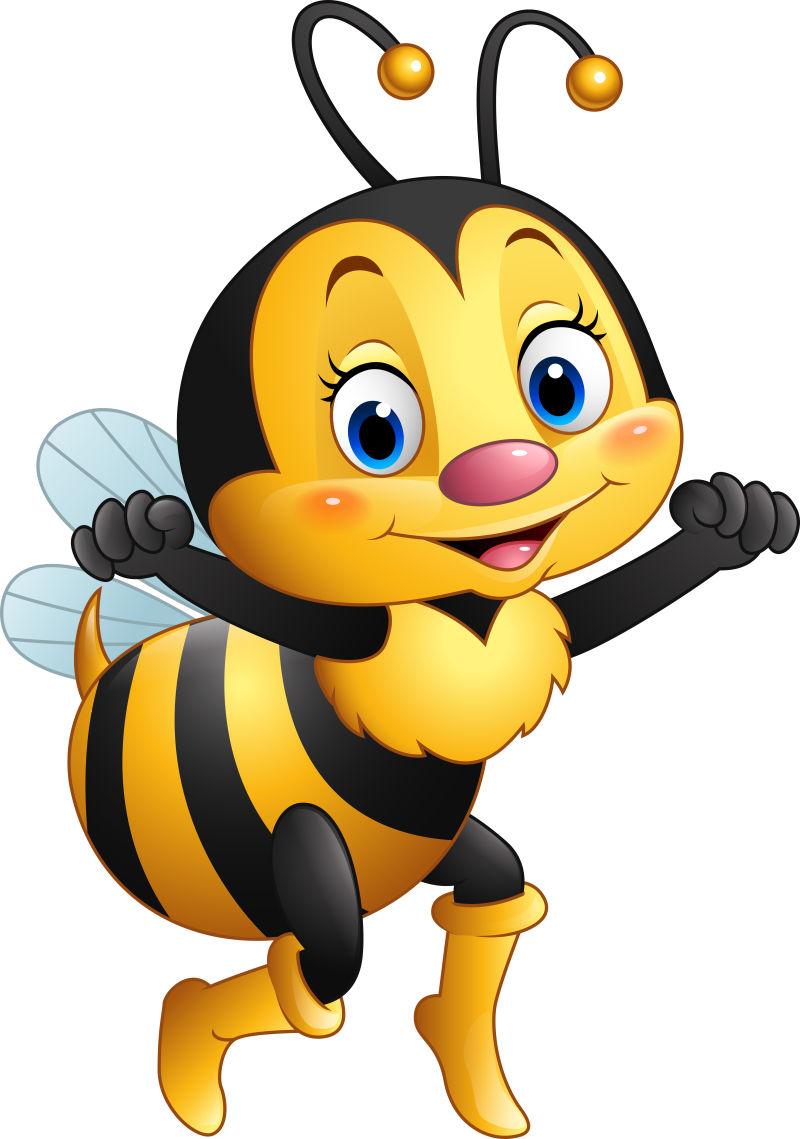 卡通快乐蜜蜂标志设计矢量