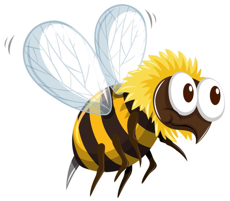 飞行的小蜜蜂卡通形象设计矢量