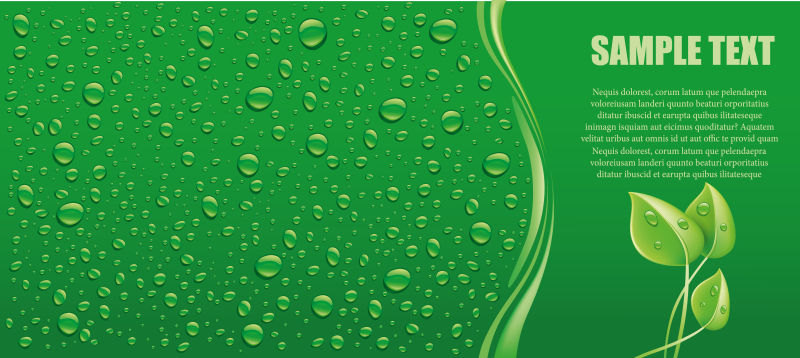 矢量绿色背景水滴