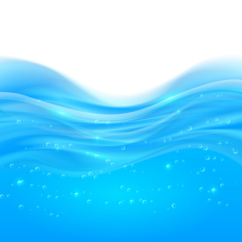 矢量蓝色逼真的水光