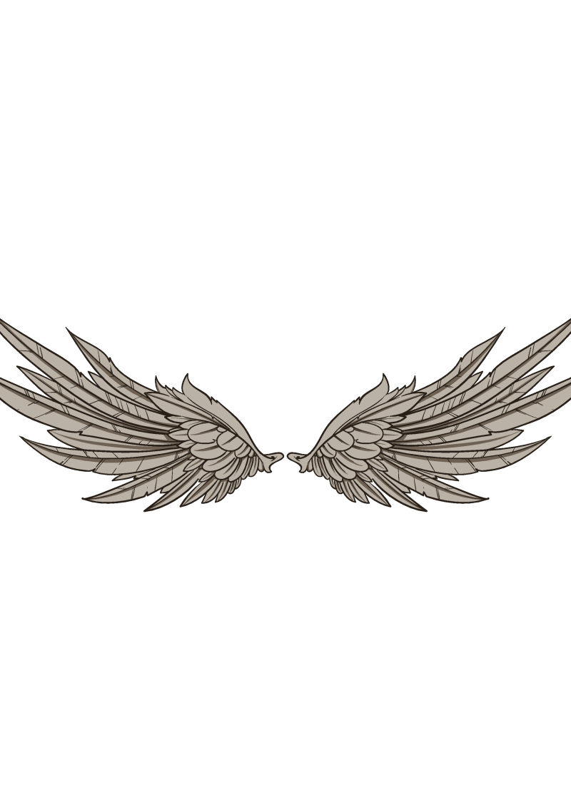 复古风格的天使翅膀矢量设计
