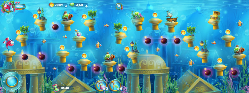 创意矢量海底世界的游戏界面插图