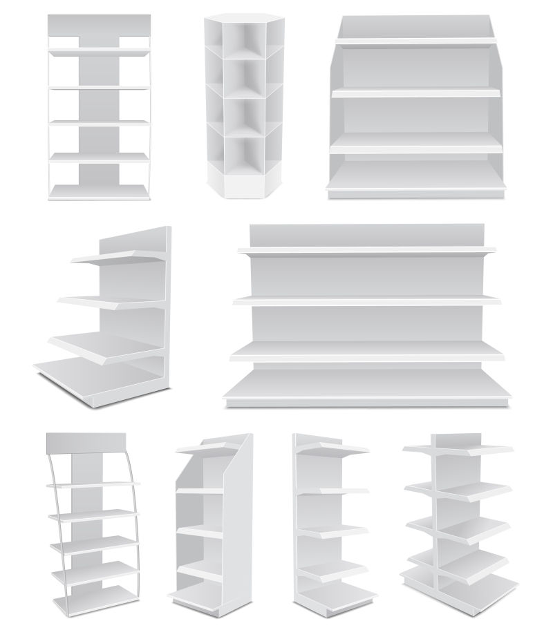 抽象矢量空白的货架设计