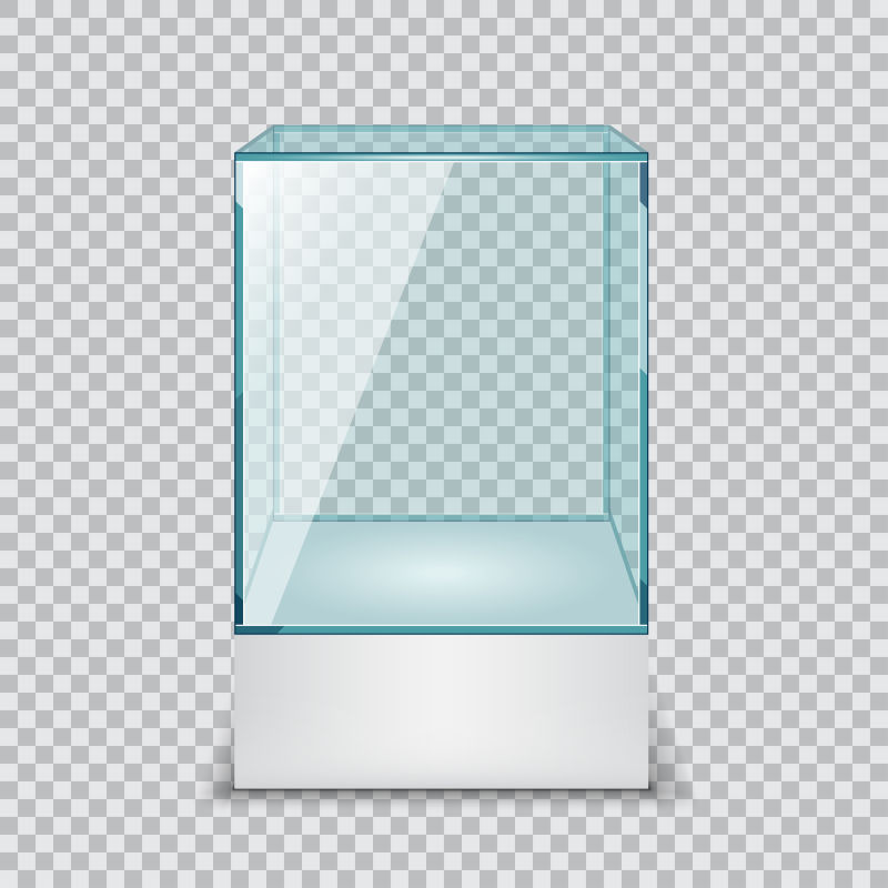 创意矢量空的玻璃陈列柜设计