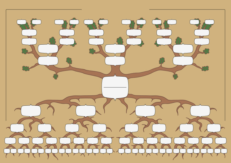 创意矢量现代卡通家谱插图