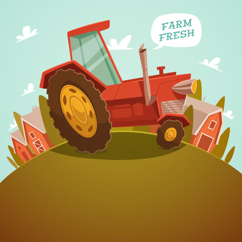 创意矢量现代新鲜农场主题设计插图