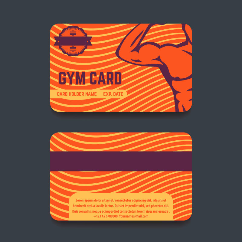 创意矢量现代健身俱乐部卡片设计