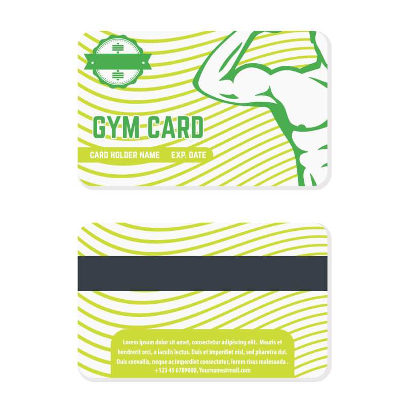 矢量创意现代健身俱乐部卡片设计