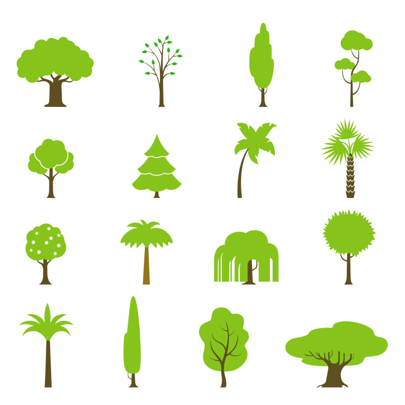 绿色树木插图矢量设计