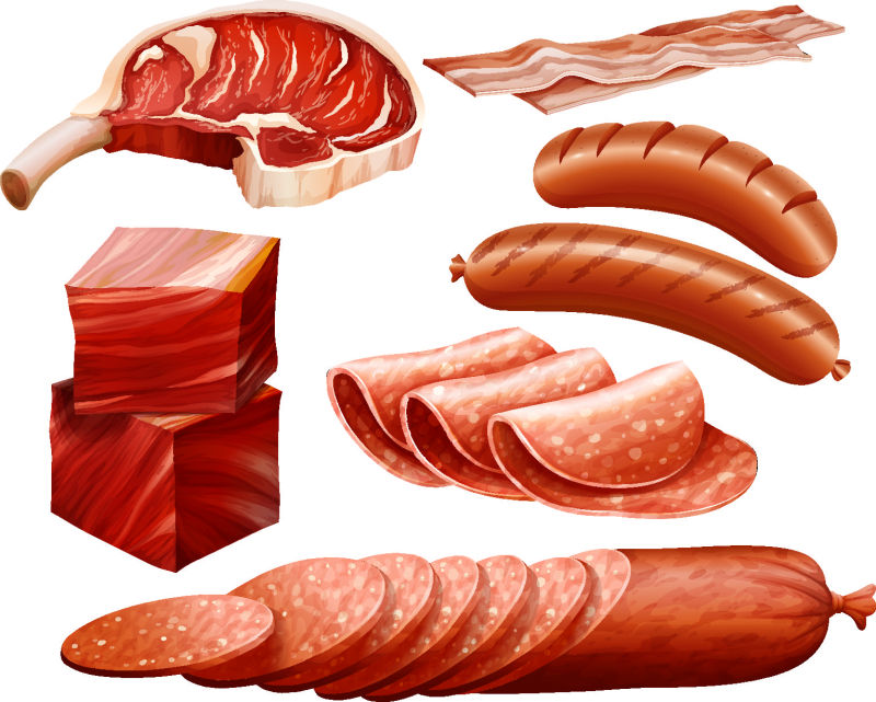 肉类食物插图矢量设计