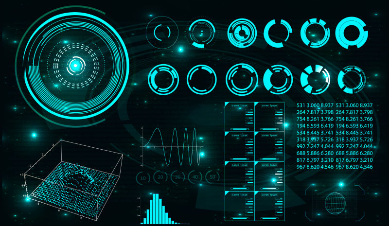 矢量的青色未来界面设计