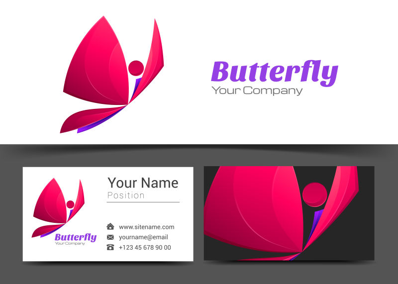 矢量蝴蝶美丽现代企业标志