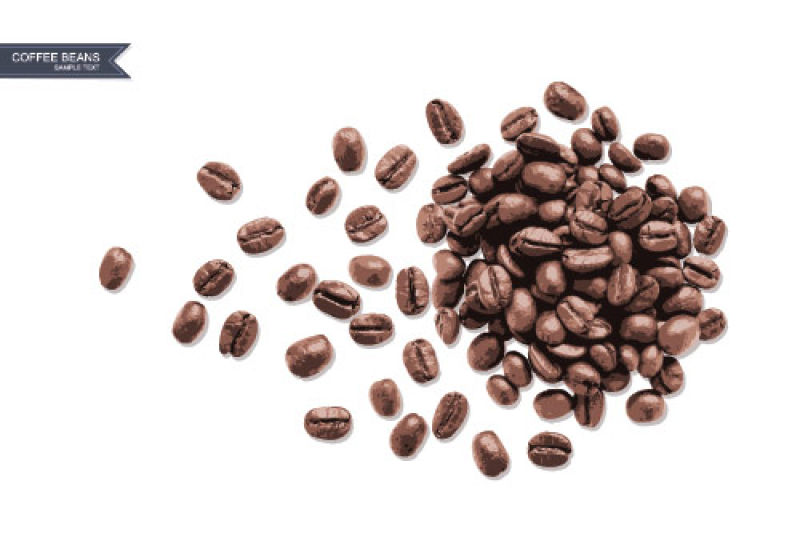 矢量创意咖啡豆设计元素