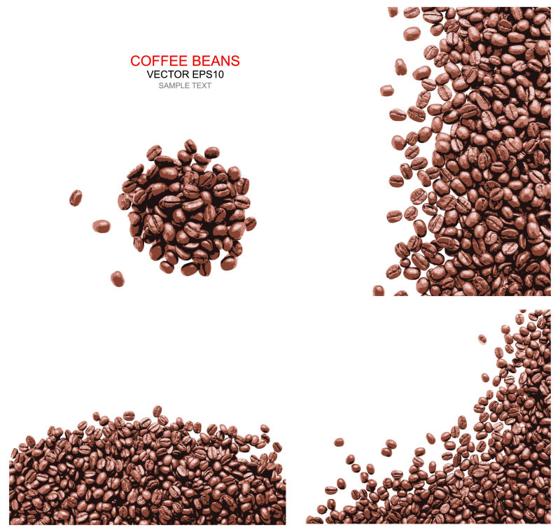 抽象矢量黑咖啡豆设计元素