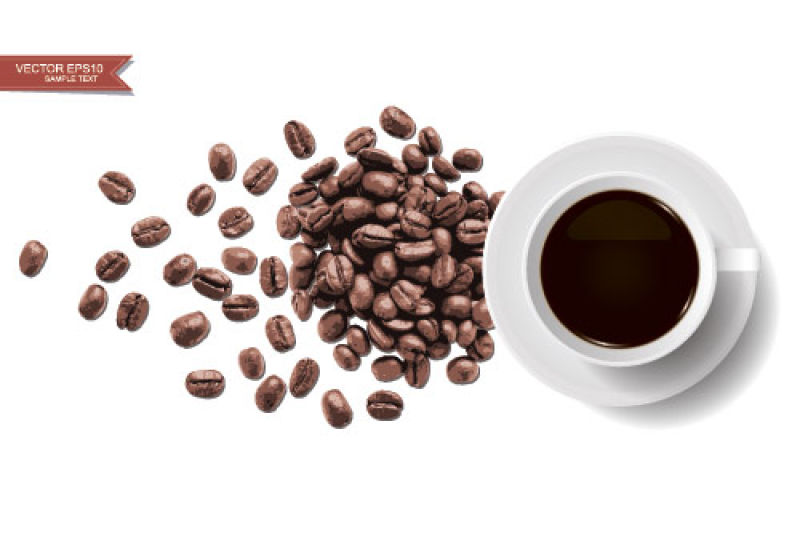 矢量创意咖啡和咖啡豆设计