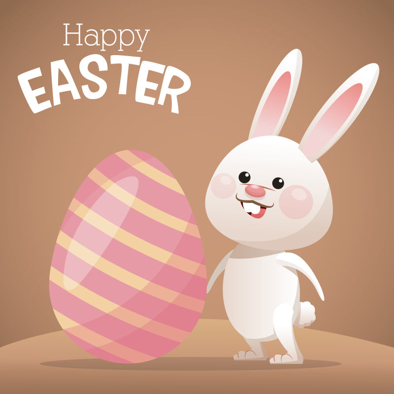 复活节兔子图案贺卡矢量插图