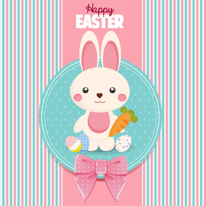 矢量的复活节可爱兔子插图设计