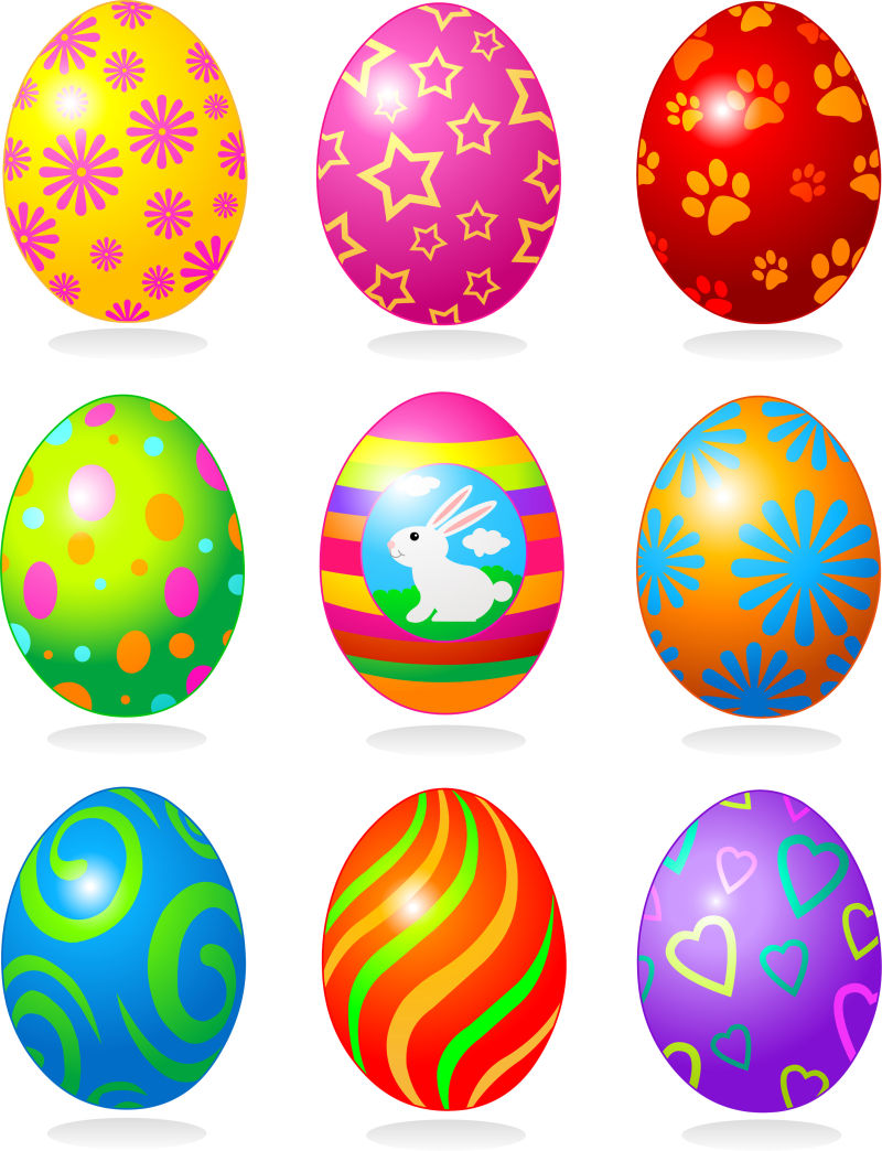 复活节彩蛋矢量的插图