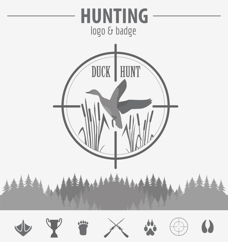 创意的狩猎协会标志矢量设计