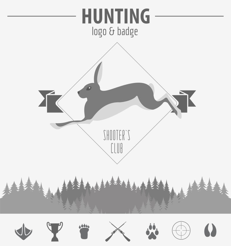 狩猎协会创意标志矢量设计
