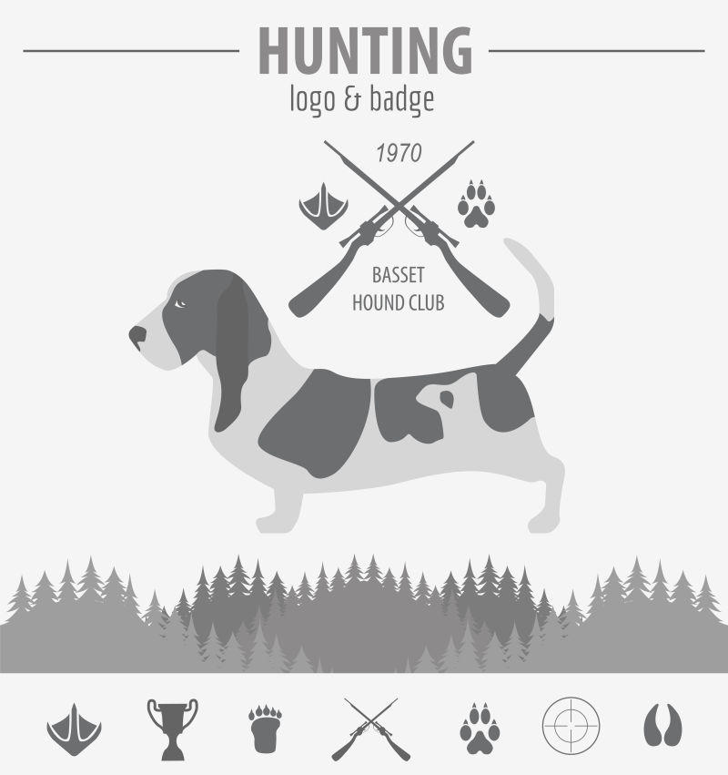 创意的狩猎标志矢量设计