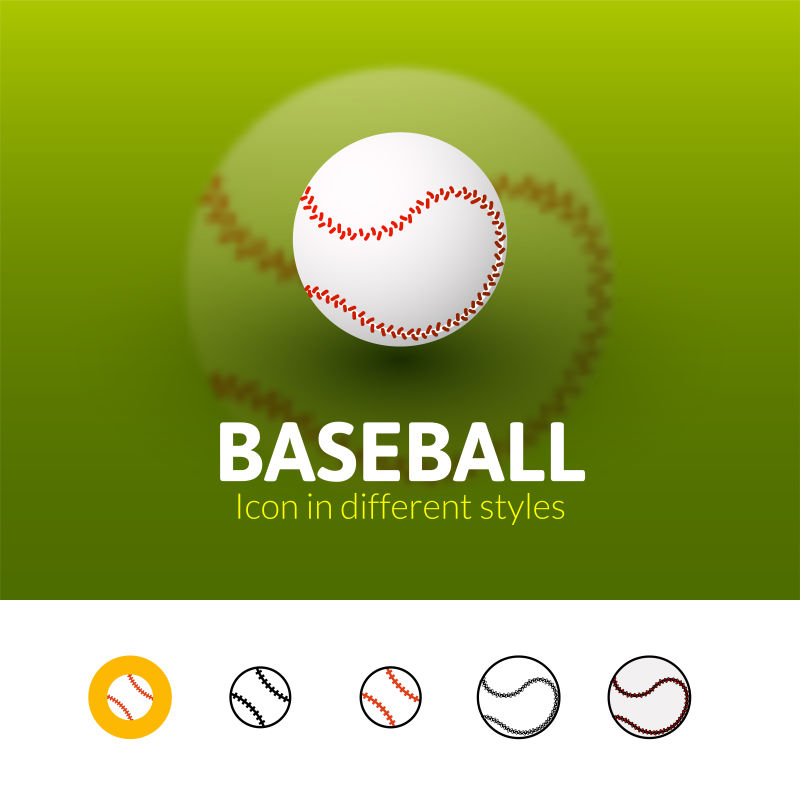 抽象矢量立体棒球图标设计