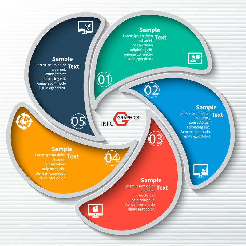 三维花型元素的矢量信息图表设计