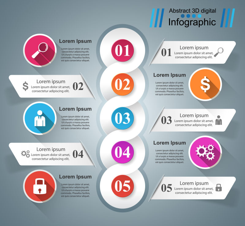 创意矢量商业圆形元素的信息图表设计