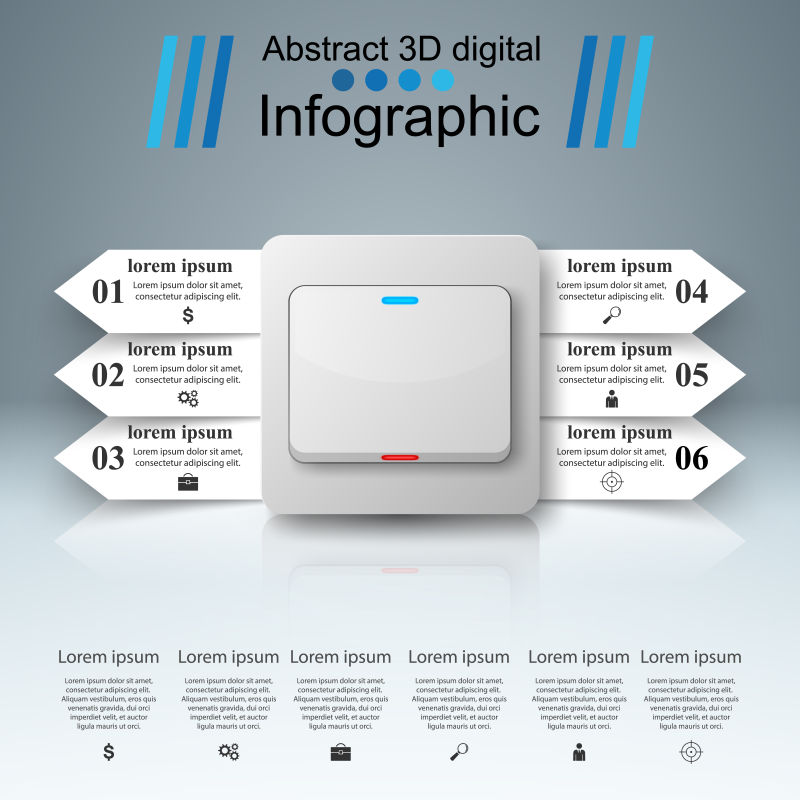 创意矢量开关元素的信息图表设计