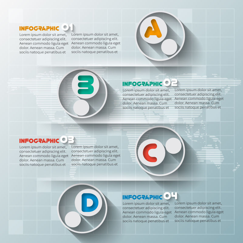 创意矢量抽象三维信息图表设计