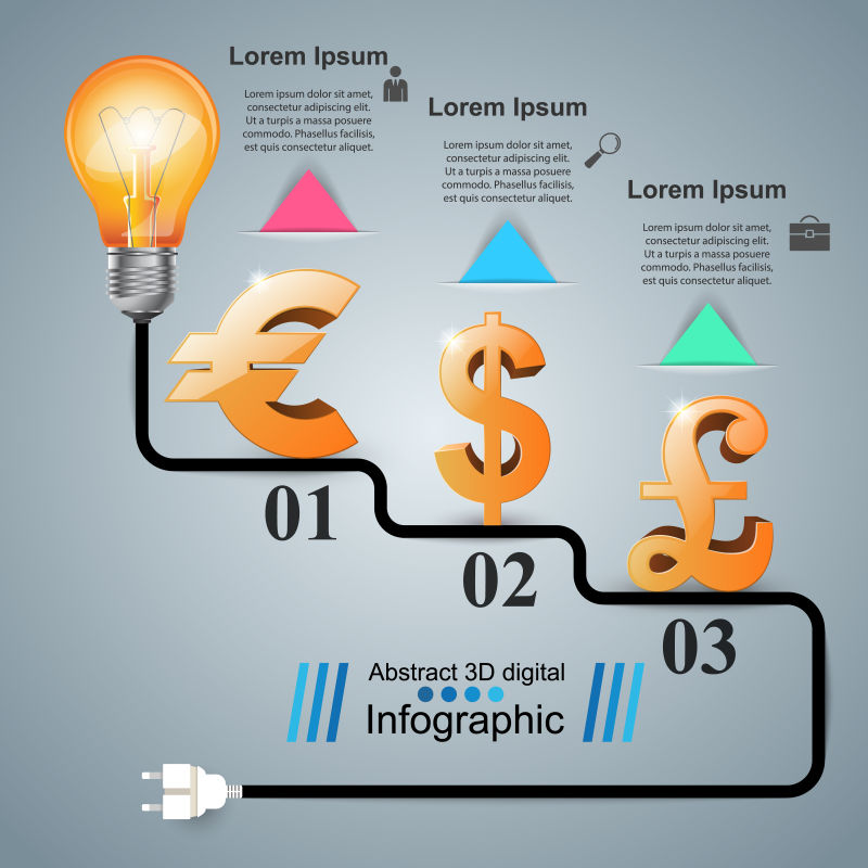 创意矢量货币元素的信息图表