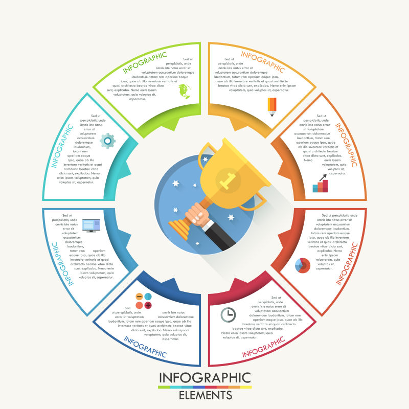 创意矢量彩色企业营销主题的信息图表设计