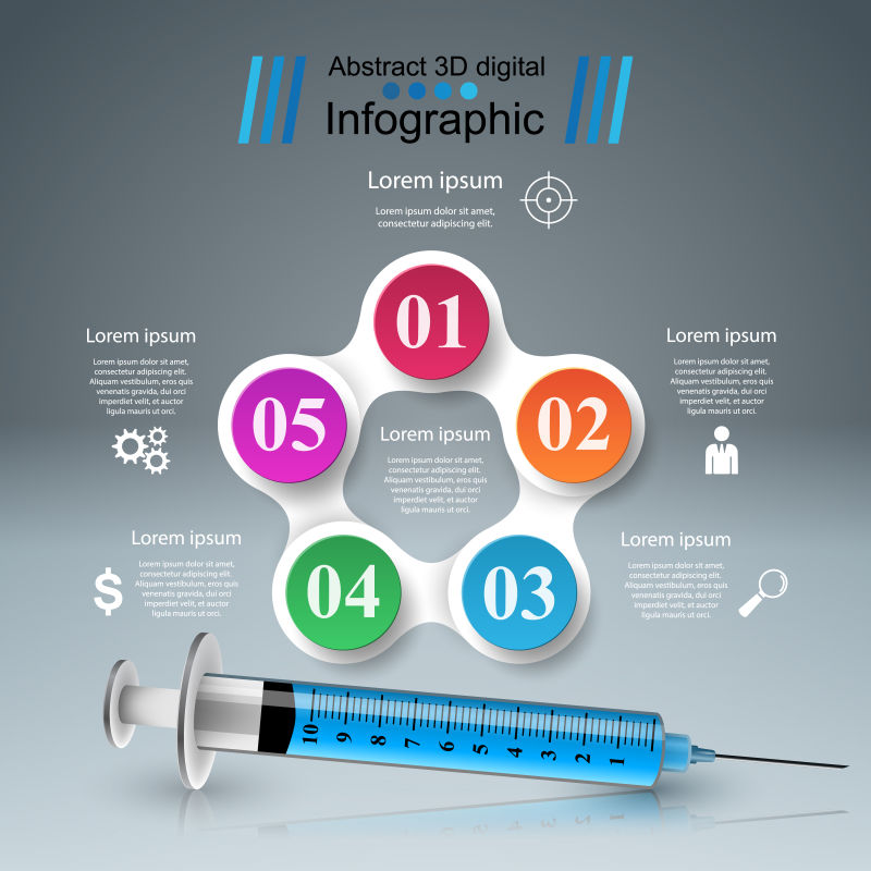 创意矢量三维医学信息图表设计